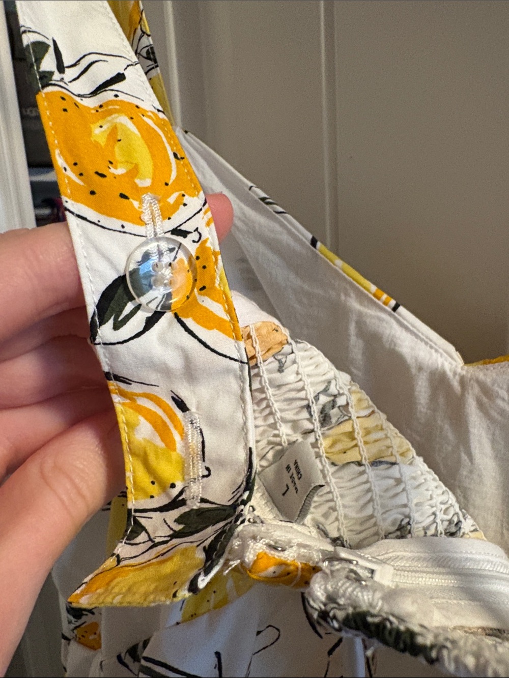 White Sundress with Yellow Lemon Print - Picture 6 of 7